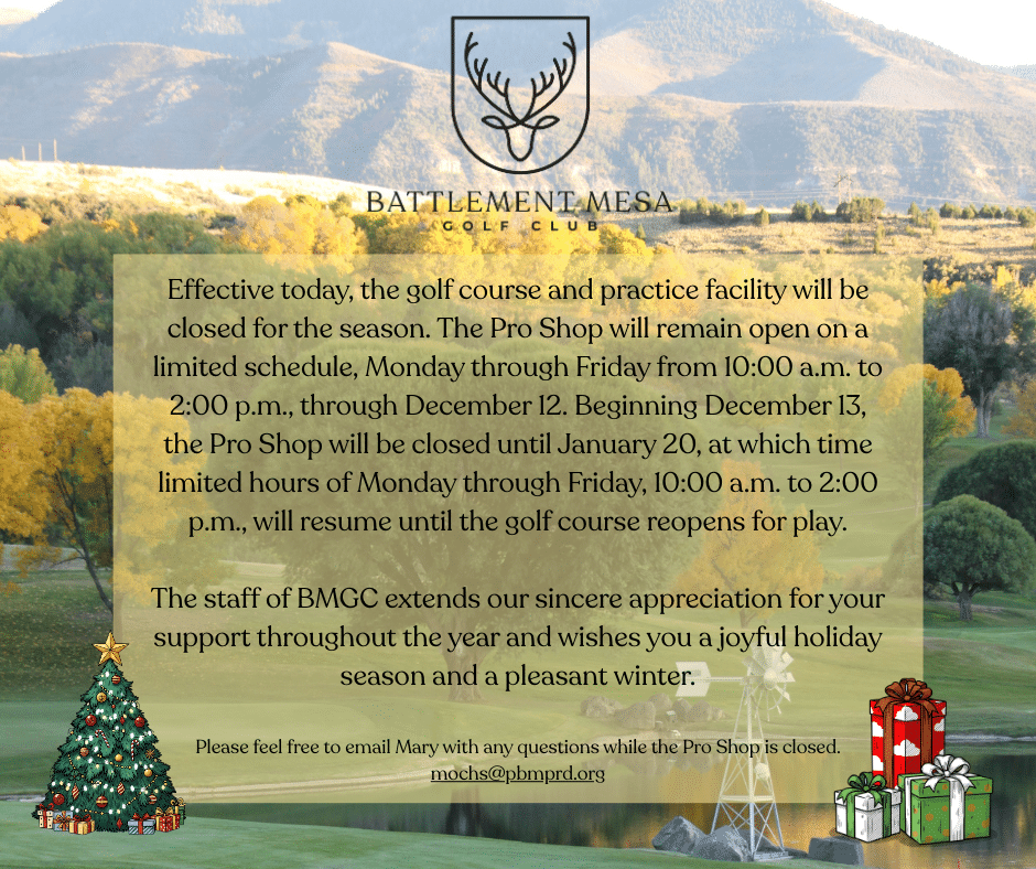 Closed for the season message
