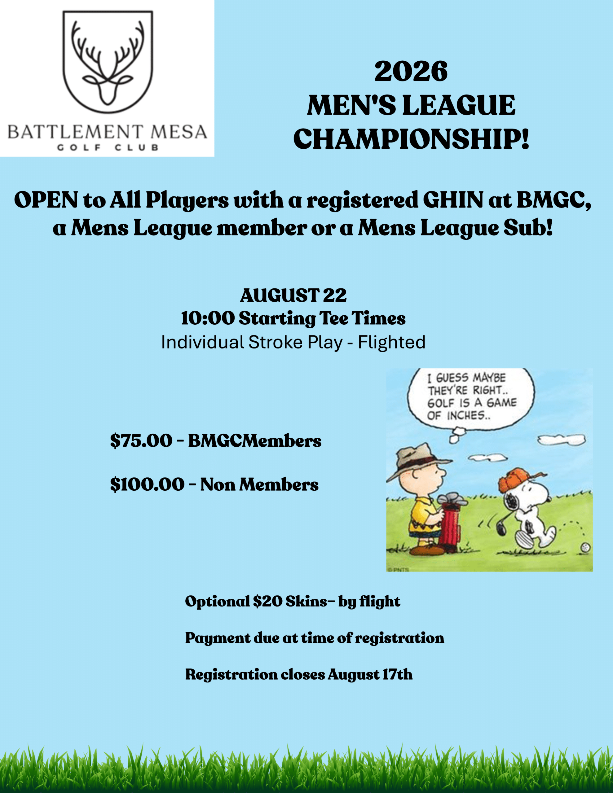 Mens League Flier