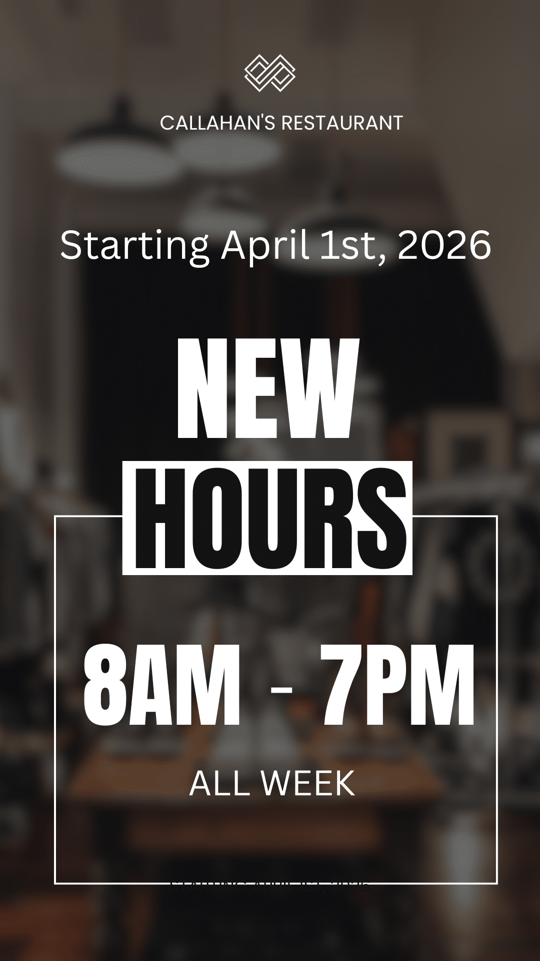 NEW HOURS